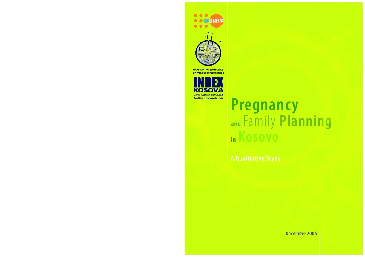 Pregnancy and Family Planning in Kosovo