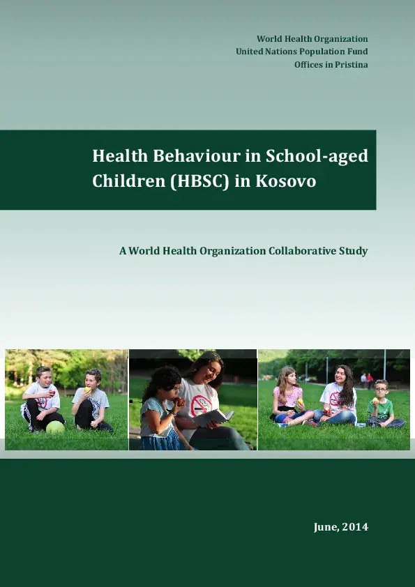 Health Behaviour in School – aged Children (HBSC) in Kosovo